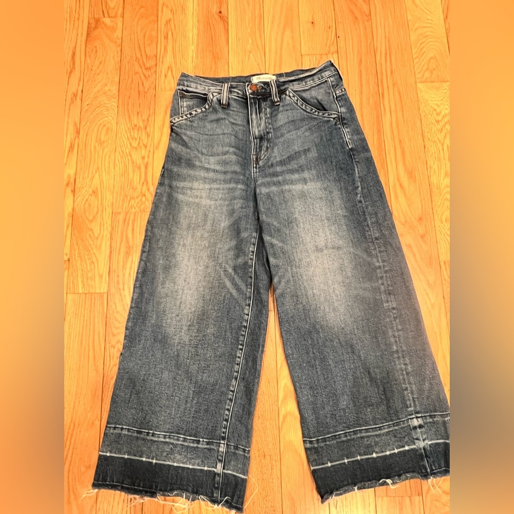 Madewell Wide-leg Crop Jeans Raw Hem 28